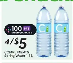 Sobeys COMPLIMENTS Spring Water offer