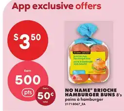 No Frills NO NAME BRIOCHE HAMBURGER BUNS, 8's offer