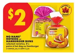 No Frills NO NAME HOTDOG OR HAMBURGER BUNS, 8'S offer