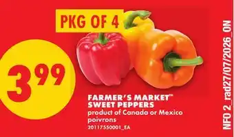 No Frills FARMER'S MARKET SWEET PEPPERS, PKG OF 4 offer