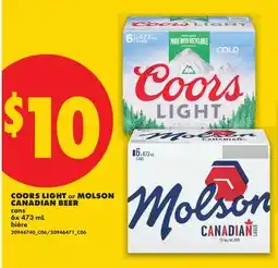 No Frills COORS LIGHT OR MOLSON CANADIAN BEER offer
