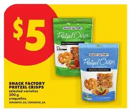 No Frills SNACK FACTORY PRETZEL CRISPS offer