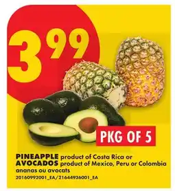 No Frills PINEAPPLE OR AVOCADOS, PKG OF 5 offer