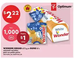 No Frills WONDER BREAD 675 G OR BUNS 8'S offer