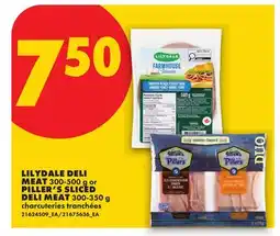 No Frills LILYDALE DELI MEAT, 300-500 g or PILLER'S SLICED DELI MEAT, 300-350 g offer