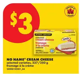 No Frills NO NAME CREAM CHEESE, 227/250 G offer