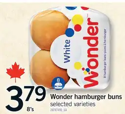 Fortinos WONDER HAMBURGER BUNS, 8'S offer
