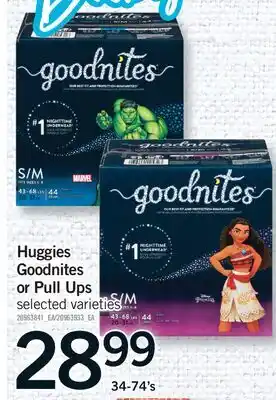 Fortinos HUGGIES GOODNITES OR PULL UPS, 34-74's offer