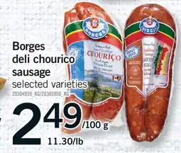 Fortinos BORGES DELI CHOURICO SAUSAGE offer