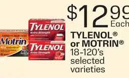Fortinos TYLENOL OR MOTRIN , 18-120's offer