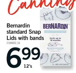 Fortinos BERNARDIN STANDARD SNAP LIDS WITH BANDS, 12'S offer