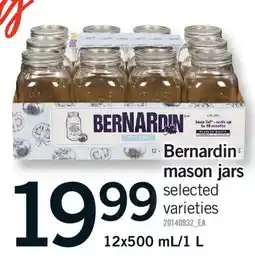 Fortinos BERNARDIN MASON JARS, 12X500 ML/1 L offer