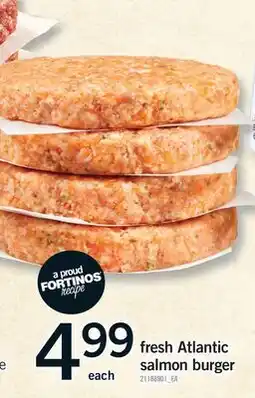 Fortinos FRESH ATLANTIC SALMON BURGER offer