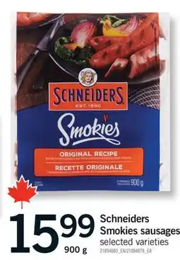 Fortinos SCHNEIDERS SMOKIES SAUSAGES offer