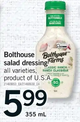 Fortinos BOLTHOUSE SALAD DRESSING offer