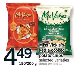 Fortinos MISS VICKIE'S KETTLE COOKED POTATO CHIPS, 190/200 G offer