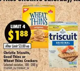 Fortinos CHRISTIE TRISCUITS, GOOD THINS OR WHEAT THINS CRACKERS offer