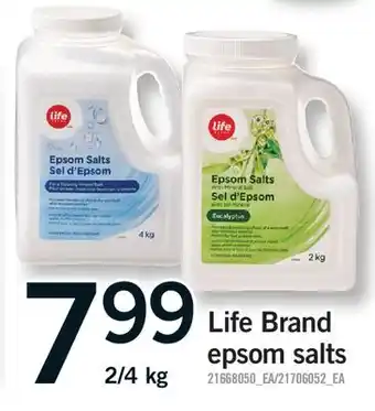 Fortinos LIFE BRAND EPSOM SALTS, 2/4 kg offer