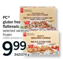 Fortinos PC GLUTEN FREE FLATBREADS, 342/374 G offer