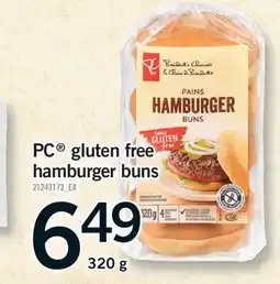 Fortinos PC GLUTEN FREE HAMBURGER BUNS offer