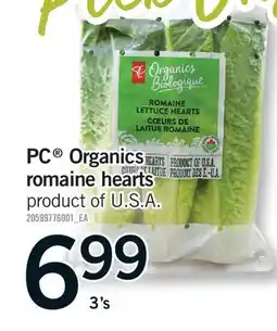 Fortinos PC ORGANICS ROMAINE HEARTS, 3'S offer