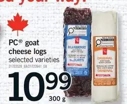 Fortinos PC GOAT CHEESE LOGS offer