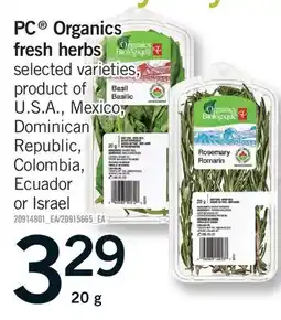 Fortinos PC ORGANICS FRESH HERBS offer