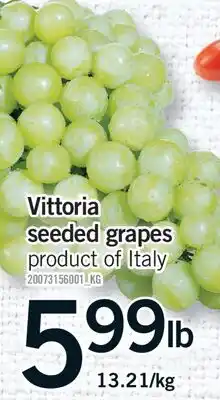 Fortinos VITTORIA SEEDED GRAPES offer