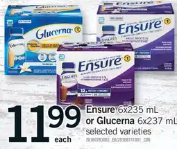 Fortinos ENSURE, 6X235 ML OR GLUCERNA, 6X237 ML offer