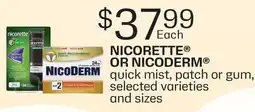 Fortinos NICORETTE OR NICODERM QUICK MIST, PATCH OR GUM offer