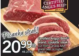 Fortinos CERTIFIED ANGUS BEEF BRAND, COULOTTE STEAK offer