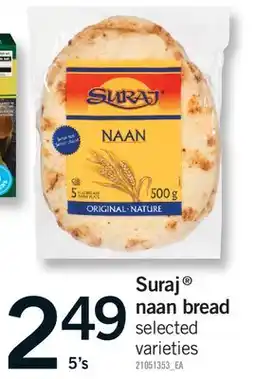 Fortinos SURAJ NAAN BREAD, 5'S offer
