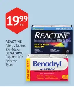 IDA Pharmacy REACTINE OR BENADRYL offer