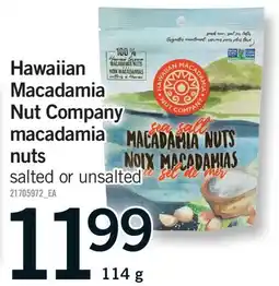 Fortinos HAWAIIAN MACADAMIA NUT COMPANY MACADAMIA NUTS offer