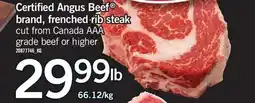 Fortinos CERTIFIED ANGUS BEEF BRAND, FRENCHED RIB STEAK offer