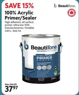 Home Hardware 100% Acrylic Primer/Sealer offer