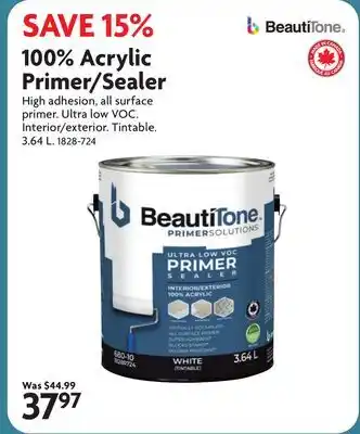 Home Hardware 100% Acrylic Primer/Sealer offer