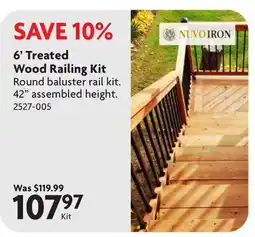Home Hardware 6' Treated Wood Railing Kit offer