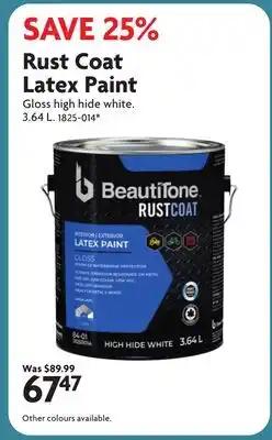Home Hardware Rust Coat Latex Paint offer
