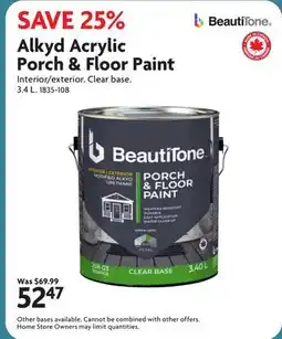 Home Hardware Alkyd Acrylic Porch & Floor Paint offer
