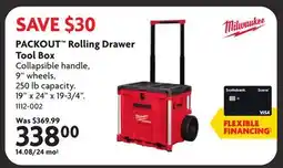 Home Hardware PACKOUT Rolling Drawer Tool Box offer