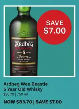 LCBO Ardbeg Wee Beastie 5 Year Old Whisky offer