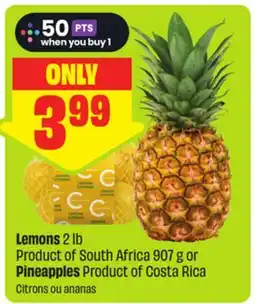 FreshCo Lemons 2 lb Product of South Africa 907 g or Pineapples Product of Costa Rica offer
