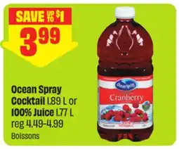FreshCo Ocean Spray Cocktail 1.89 L or 100% Juice 1.77 L offer