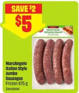 FreshCo MarcAngelo Italian Style Jumbo Sausages Frozen offer