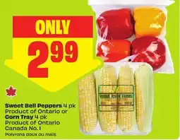 FreshCo Sweet Bell Peppers 4 pk Product of Ontario or Corn Tray 4 pk Product of Ontario Canada No. 1 offer