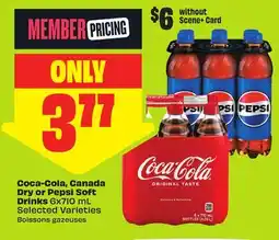FreshCo Coca-Cola, Canada Dry or Pepsi Soft Drinks 6 x 710 mL Selected Varieties offer