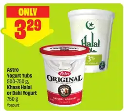 FreshCo Astro Yogurt Tubs 500-750 g, Khaas Halal or Dahi Yogurt 750 g offer