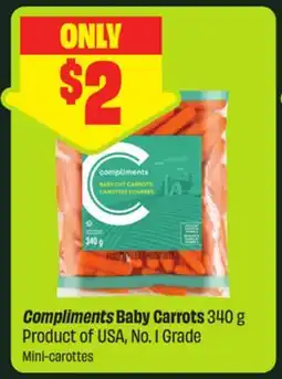 FreshCo Compliments Baby Carrots 340 g Product of USA, No. 1 Grade offer