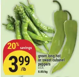 Marché Adonis green long hot or sweet cubanel peppers offer